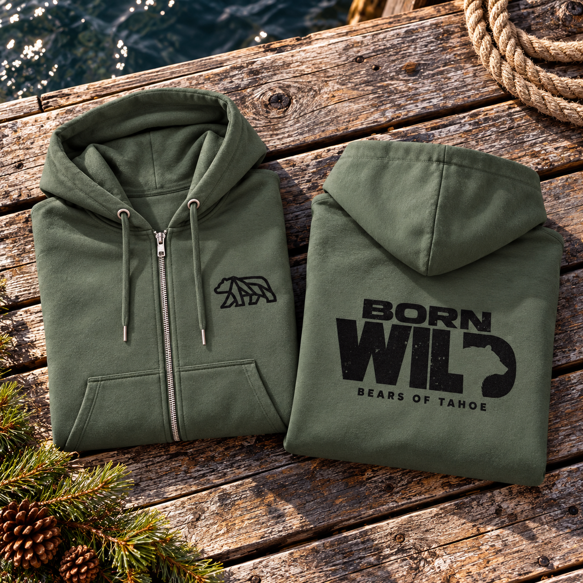 BORN WILD / Bears of Tahoe® Heavyweight Zip Hoodie